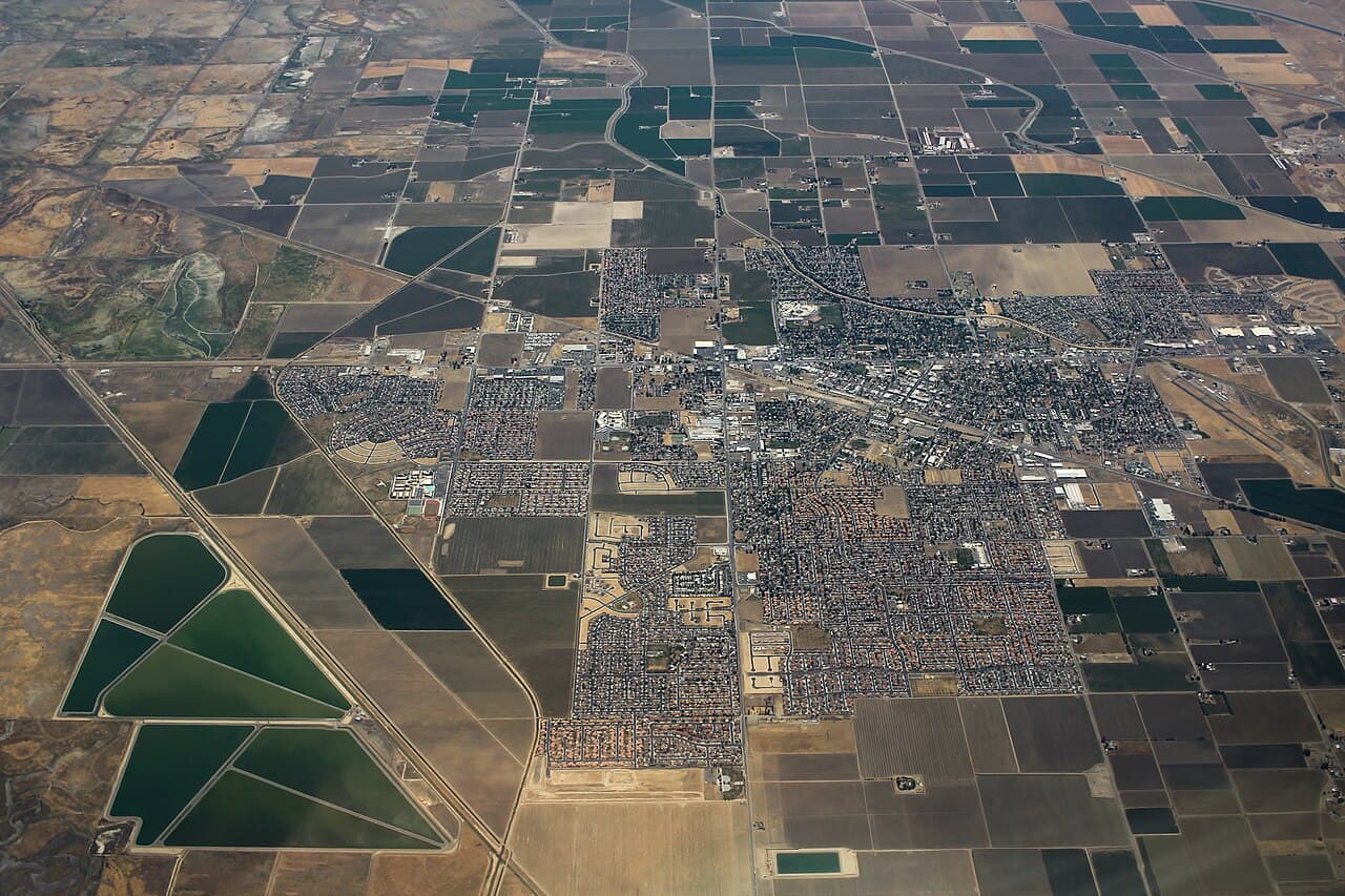 An aerial view of Los Banos.