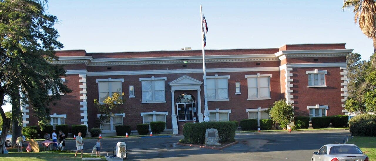 The historic Riverview Union High School building in Antioch.