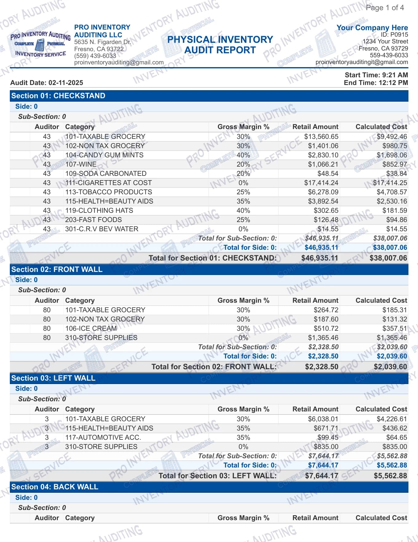 Financial Inventory Report first-page preview